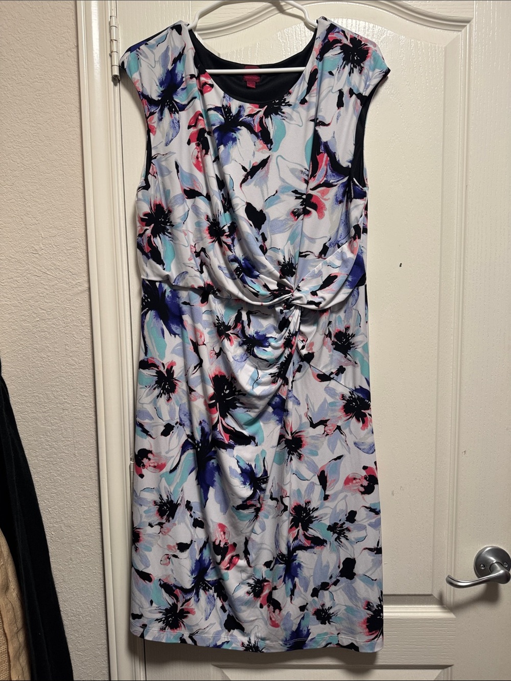 212 Collection Sleeveless Floral Midi Dress in White, Blue, Black and Pink